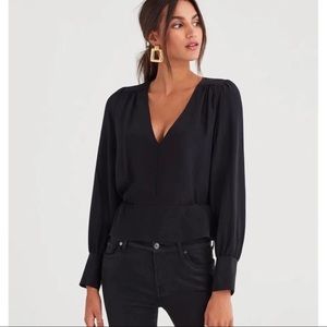 7 for All Mankind Silk Peplum Blouse, NWT